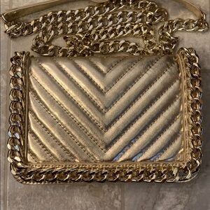 Aldo Gold Chevron Crossbody Bag